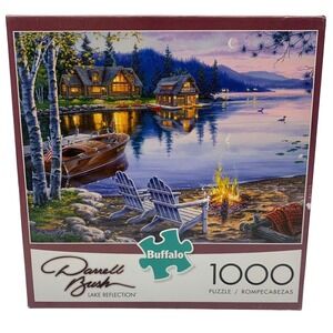 Buffalo Games Darrell Bush 1000 Piece Puzzle Lake Reflection Complete #22